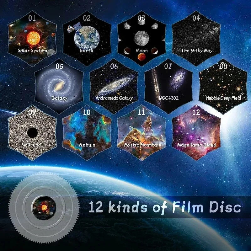 12 in 1 Night Light Galaxy Projector Starry Sky 360° Rotate Jwere™